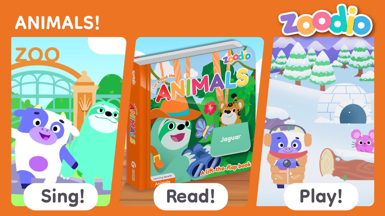 Zoodio Sing Read Play | Animals | Fun Colour Mixing Music, Stories, and Games for Kids