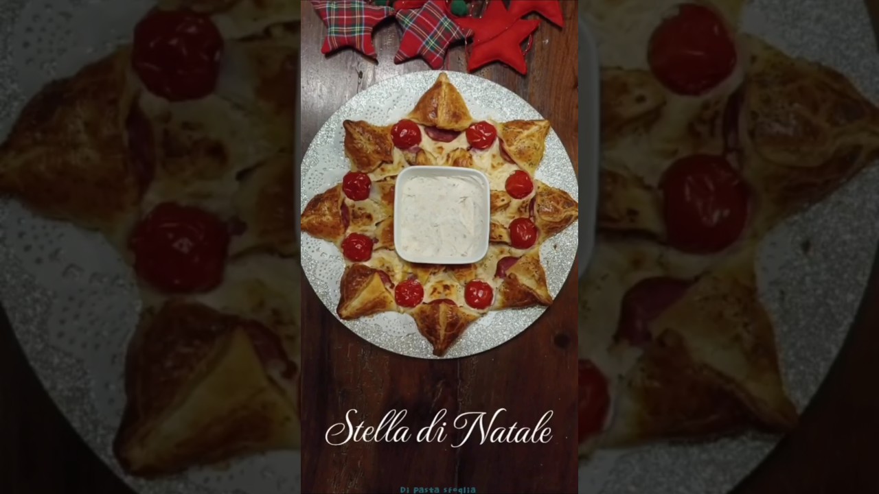 Antipasto Natalizio perfetto Stella di Natale di pasta sfoglia #shorts