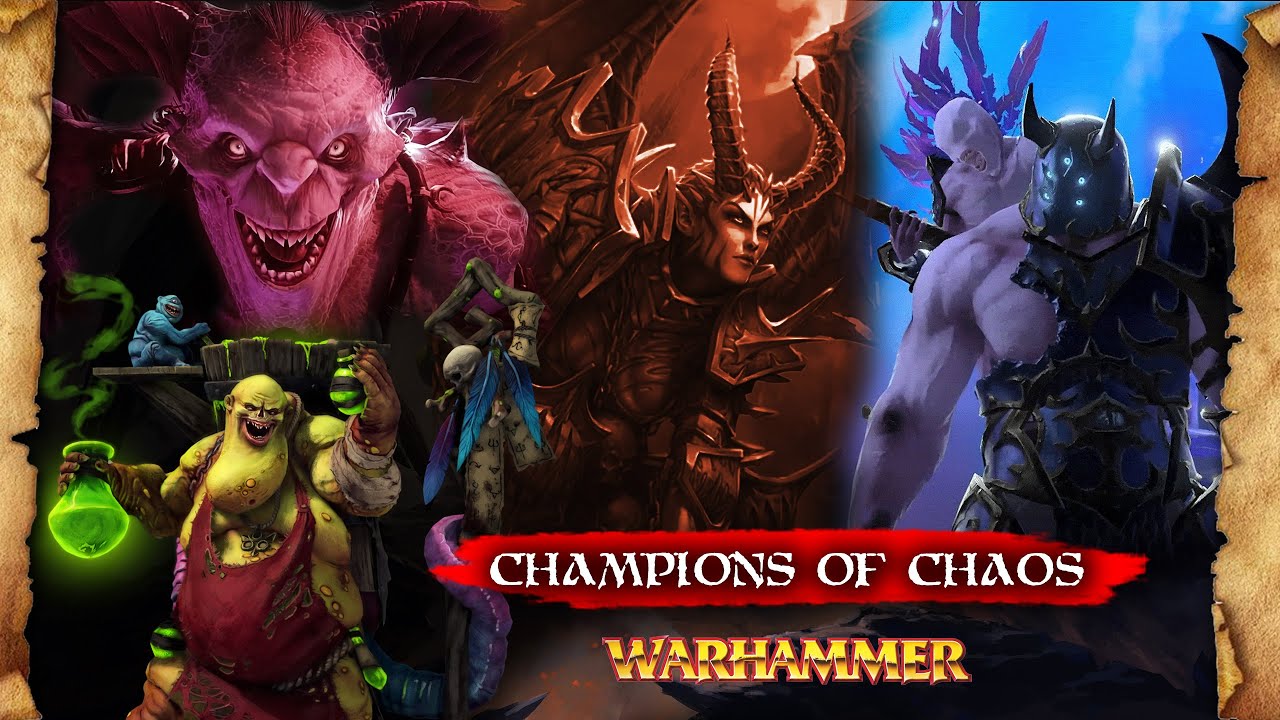 Чемпионы Хаоса — Азазель, Фестус, Вилитч и Валькия — Warhammer Fantasy Lore — TW: Warhammer 3