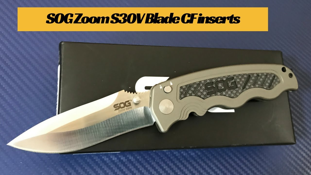 SOG Zoom knife model  ZM1018 with S30V blade and Carbon Fiber inlays