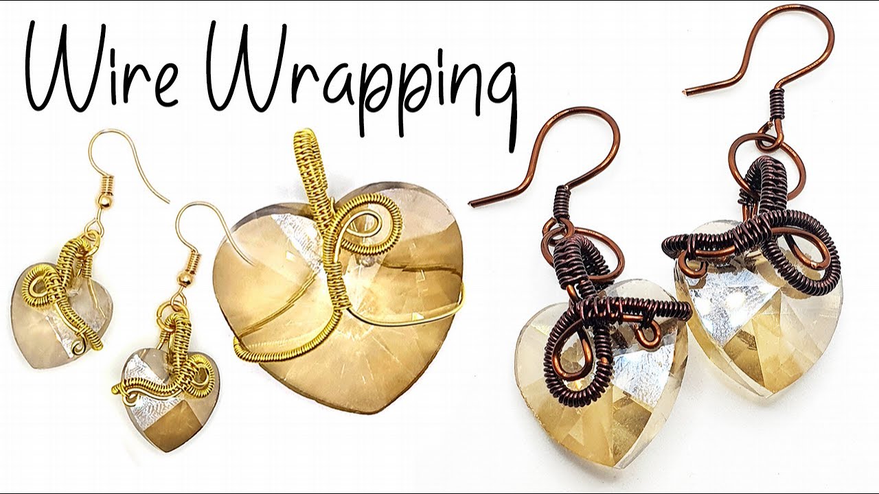Simple DIY Wire Wrapped Crystal Hearts Jewellery