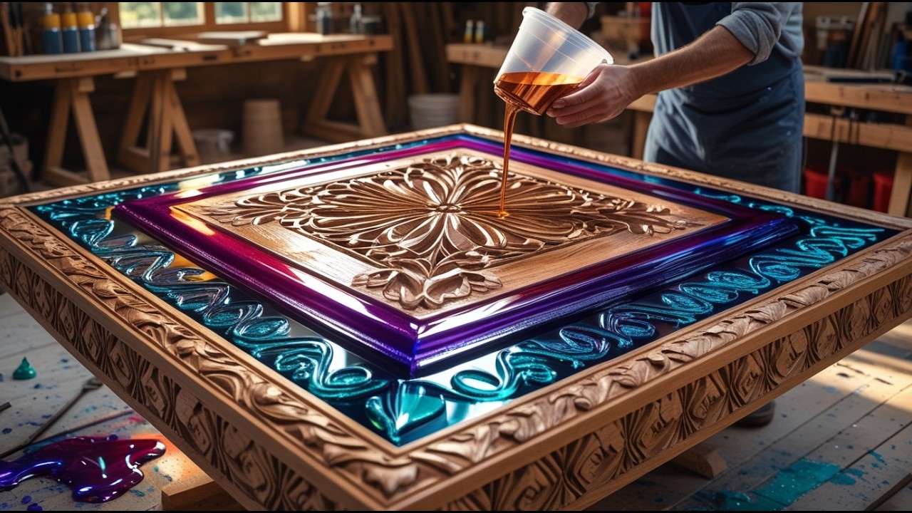 Masterpiece Wooden Table with Stunning Epoxy Coating| Unique Wood Design| The Ultimate Craftsmanship