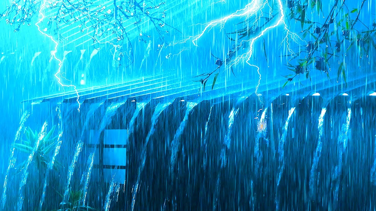 Goodbye Fatigue and Sleep Deeply with Pounding Rain & Rolling Thunder on a Tin Roof at Night