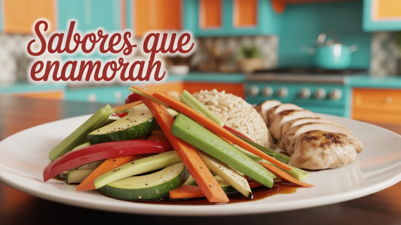 Receta Facil y Rapida Verduras Salteadas Con Pollo Al Sarten