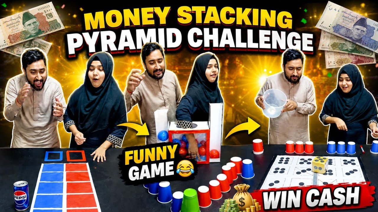 Roll Dice 🎲 Cups Stacking Pyramid Challenge!! Flip The Bottle and Win Money Game!! Match The Balls 🏈