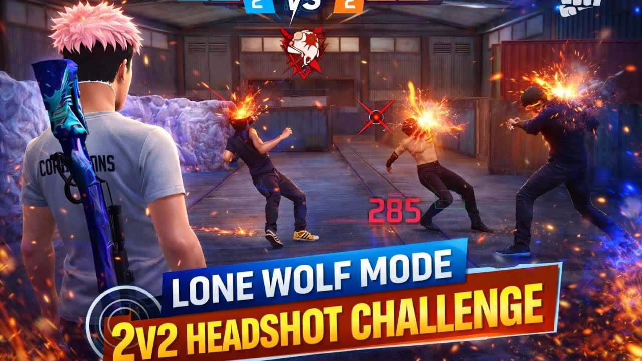 Lone wolf mode full gameplay 2v2 headshot challenge ।।লোন উলফ মোড ফুল গেমপ্লে 2v2 হেডশট চ্যালেঞ্জ ।।