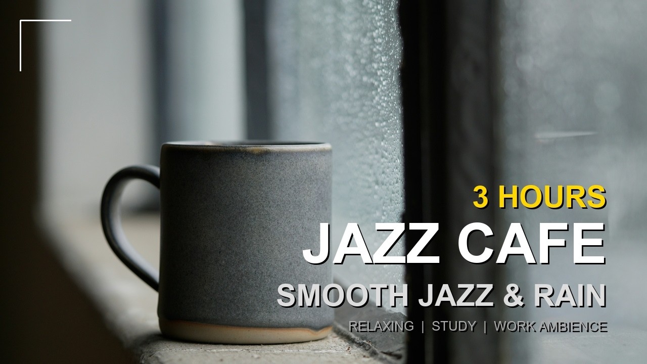 3 Hours Relaxing Jazz Cafe in Rain | Smooth Lofi & Soft Rain Sounds | Black Screen | จอดำ 3 ชม.