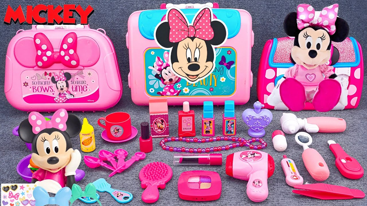 10 Minutes Satisfying Unboxing Minnie Mouse Makeup Play Set | ASMR 