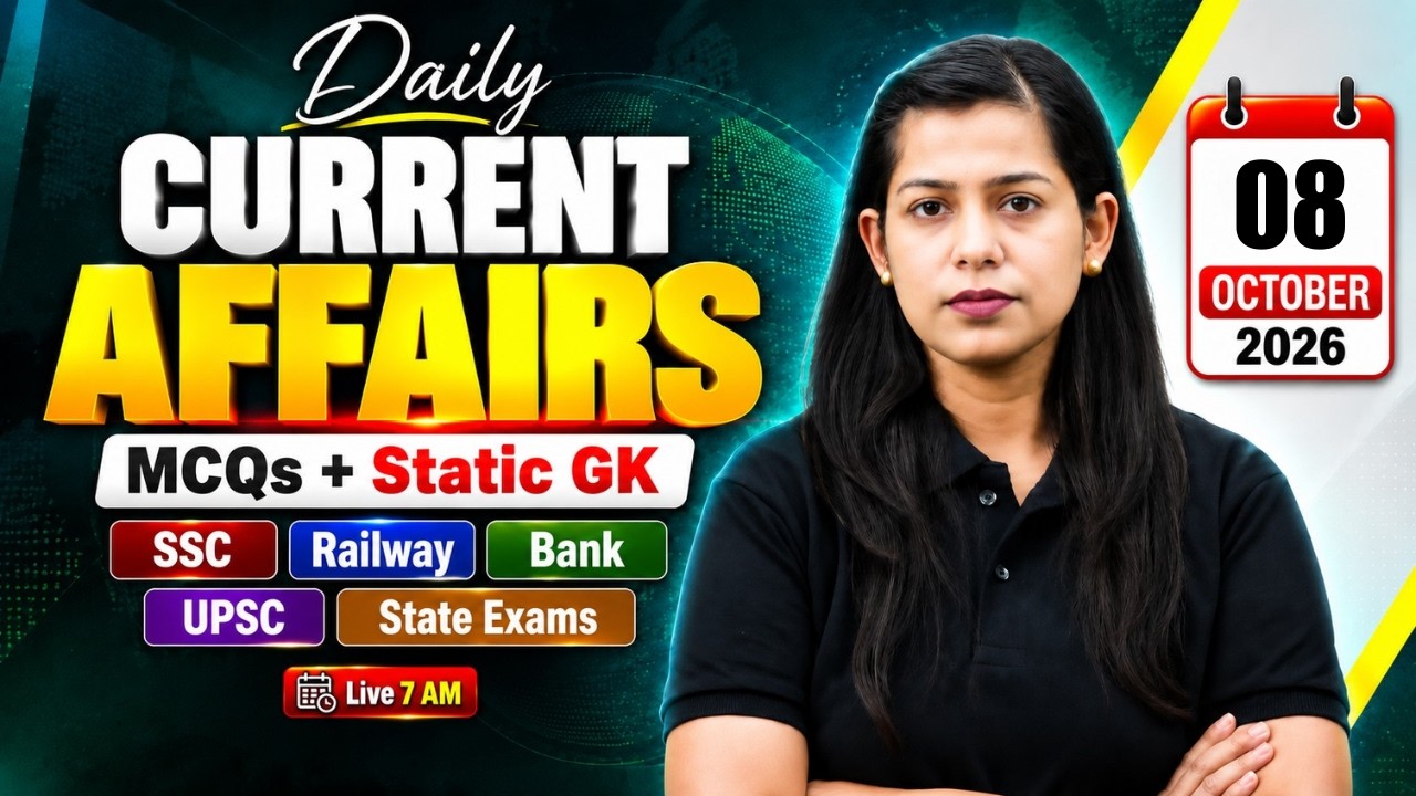 Current Affairs Today | 8 Oct Current Affairs 2026 | Daily Current Affairs by Krati Mam | Testbook