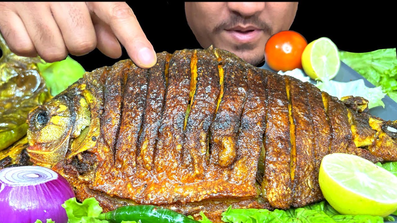 Big Fish eating 1.2kg with brinjal, chayote squash and rice 