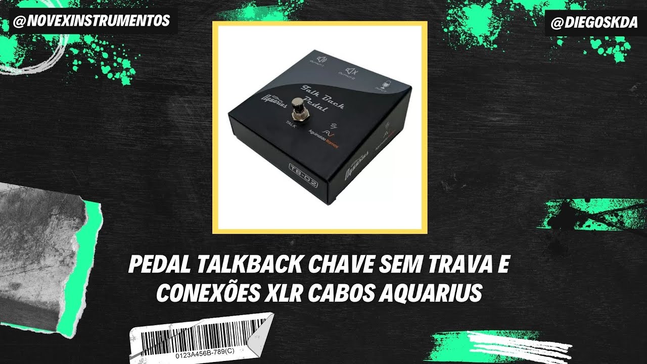 Pedal Talkback Chave Sem Trava E Conexões Xlr Cabos Aquarius #audio #musica