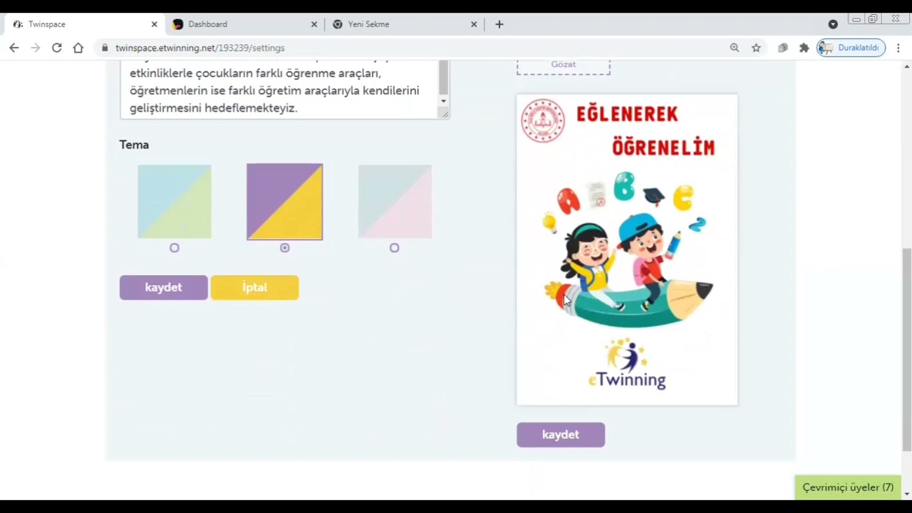 Twinspace sayfa düzenleme/ twinspace ile ilgili herşey/ Proje kuruculuğunda 1. Bölüm #eTwinning