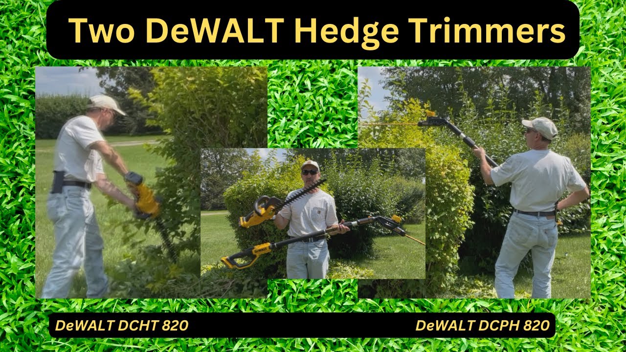 Trimming Bushes With Two DeWALT Hedge Trimmers - DeWALT DCHT 820 & DeWALT DCPH 820 - Video 91