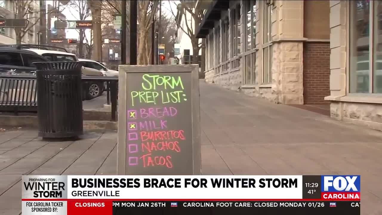 Greenville downtown businesses brace for icy impact