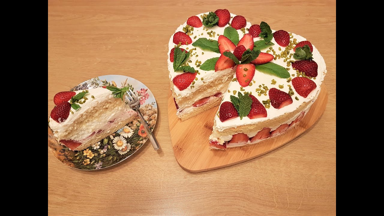 Erdbeer -Tiramisu -Torte leicht zuzubereiten / Herztorte zum Muttertag