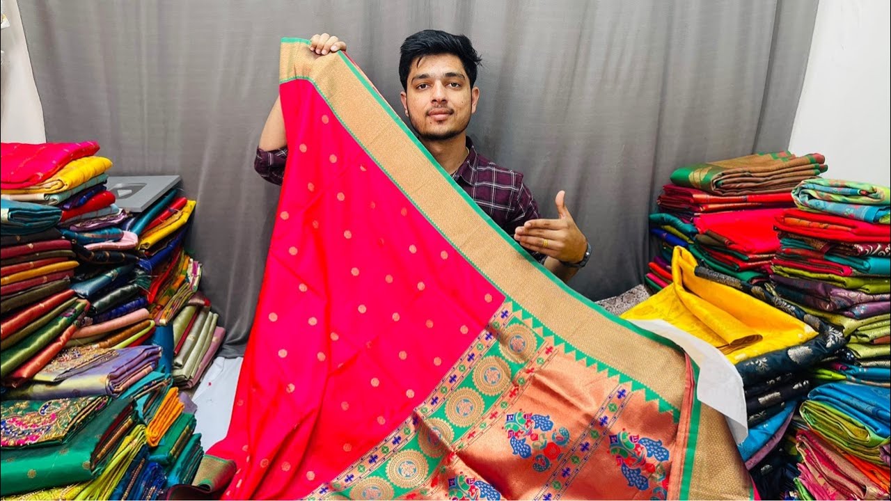 soft silk paithani live |pure silk||Wedding season | shubham paithani yeola #paithan