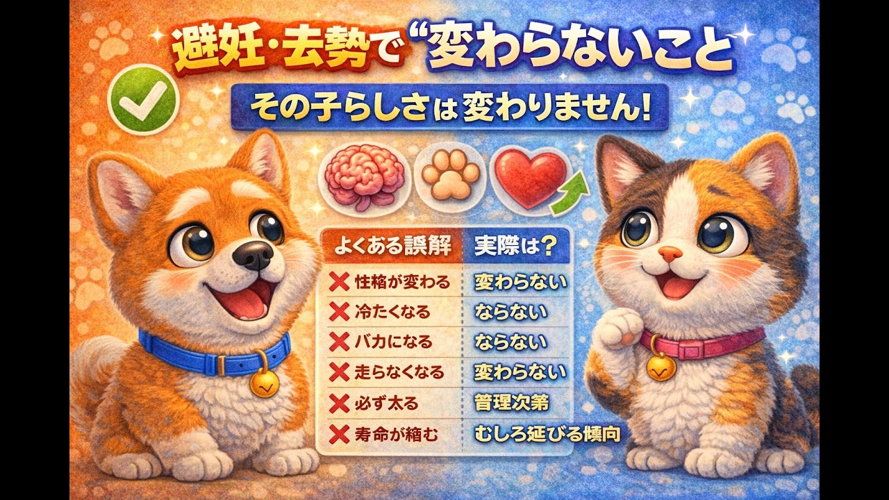 避妊・去勢で変わらないこと｜その子らしさはそのままです