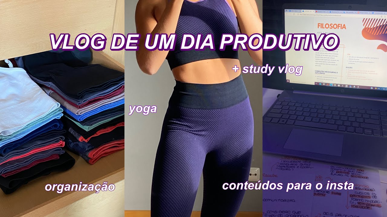 VLOG DE UM DIA PRODUTIVO + study vlog | *conteúdos, organização, yoga*