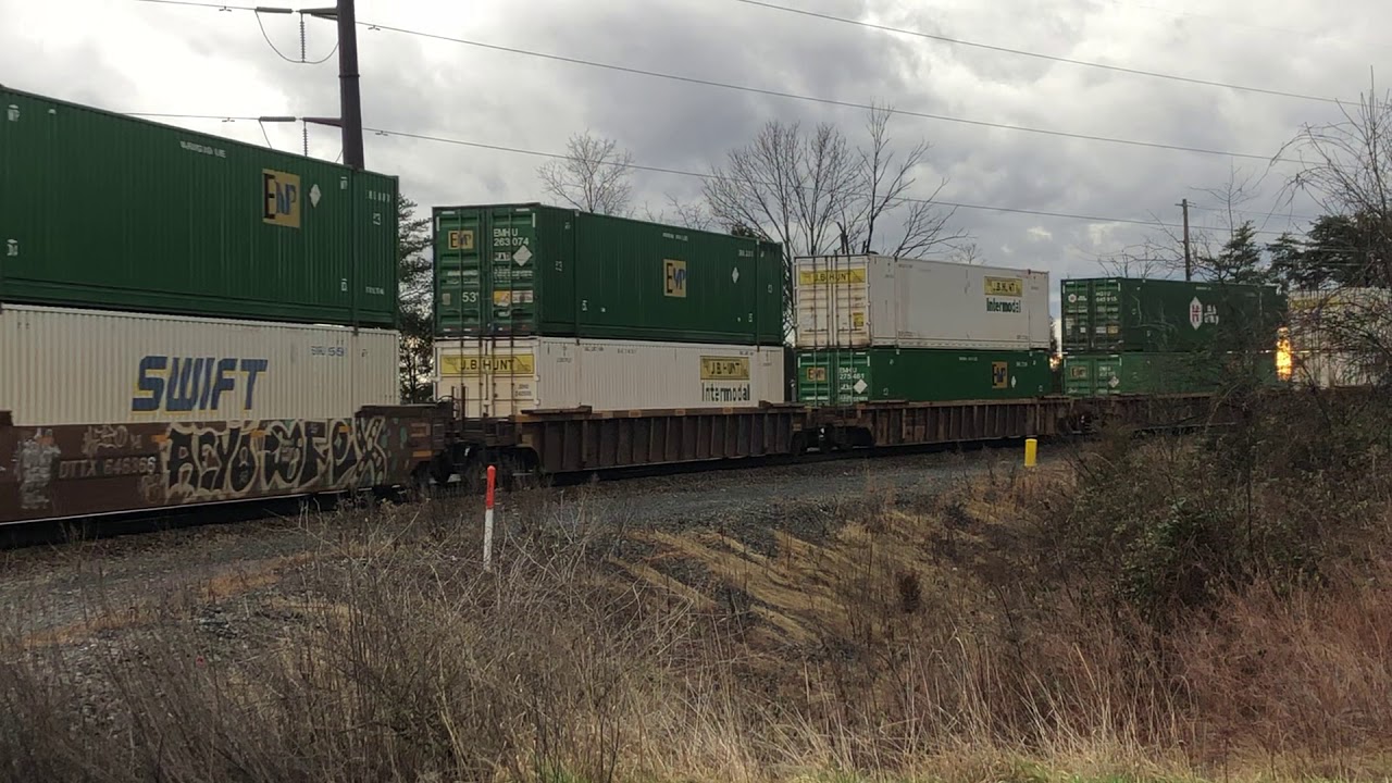 NS 4185 lead Trailer/stacks train 214 I think