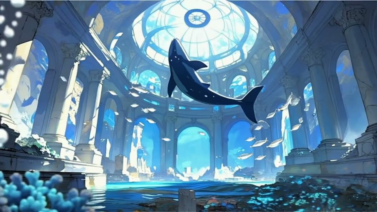 Whale Swimming Through Ancient Atlantis Ruins | 30 Min Relaxing Ambient Music for Study & Work 🐳✨