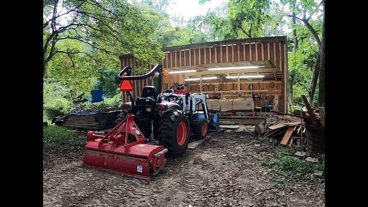Sawing Sycamore Log for shed compilation