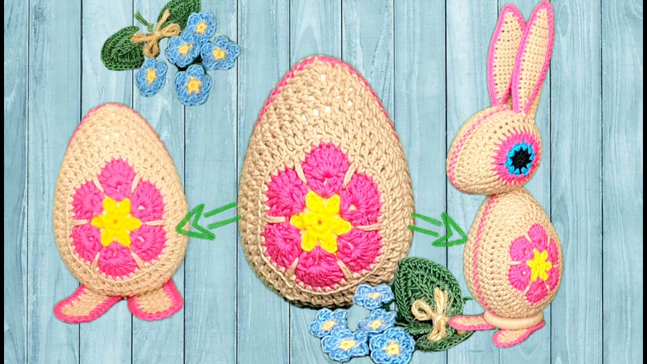 JOYOUS EASTER BUNNY CROCHET MK / LARGE EASTER EGG / HARE BODY / PART ONE