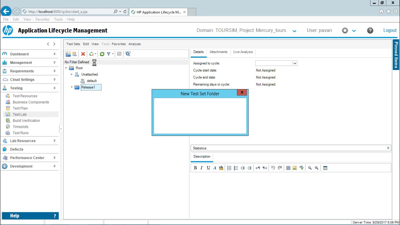 HP ALM - Create Test Set