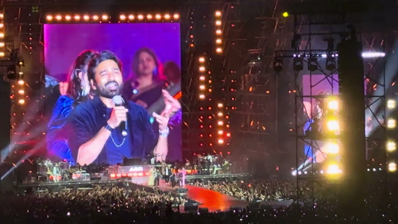 A.R.Rahman wonderment Tour Chennai | Dhanush and Arr  Singing | #dhanush #arrahman 