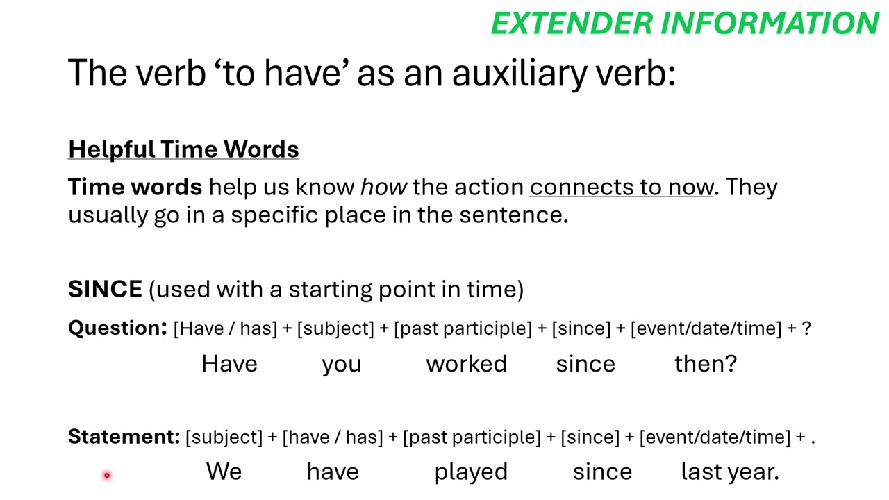 The verb 'to have' lesson 1 - auxiliary verb