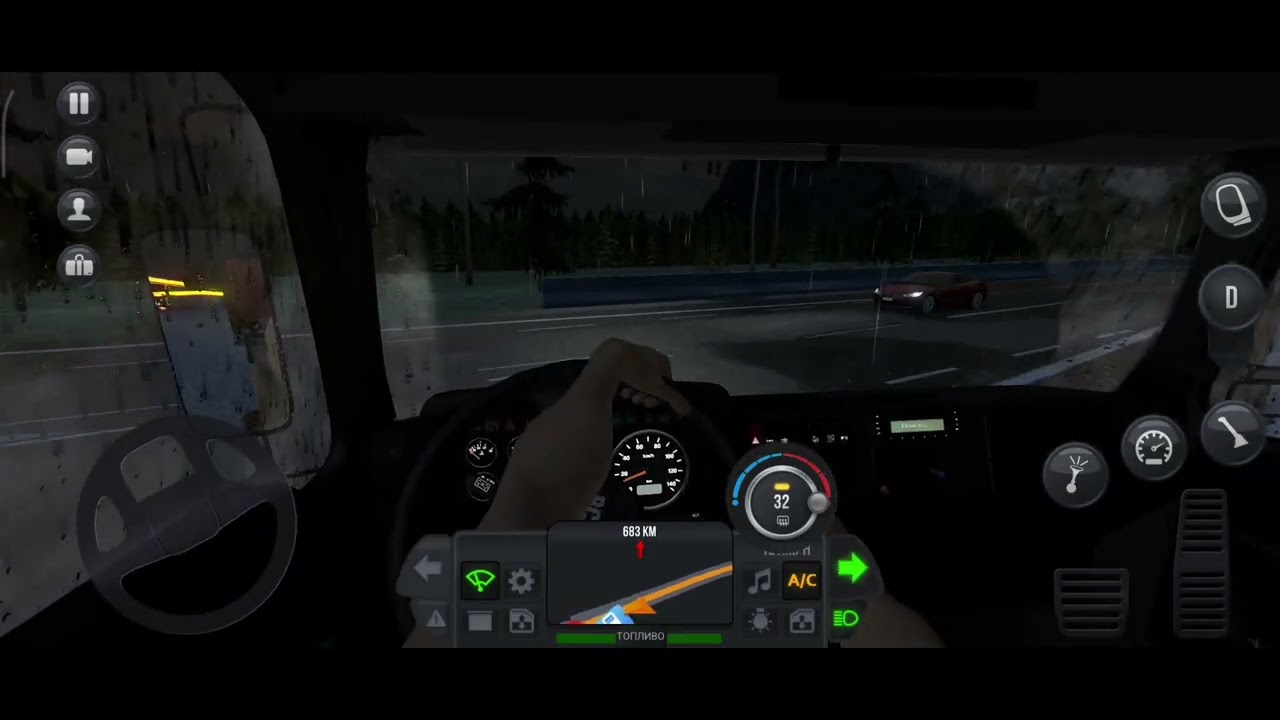 #trucksimulator | Дождь, ночной рейс