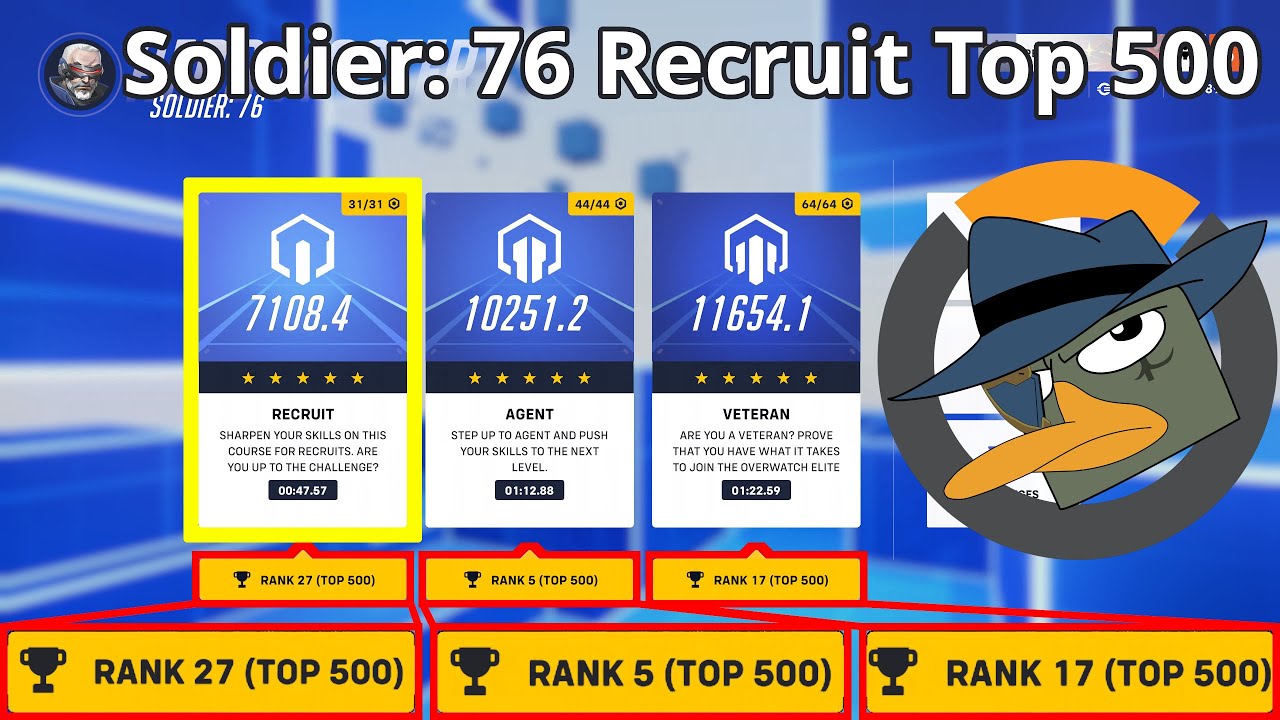 Soldier: 76 Hero Mastery Top 500, Recruit course 1, 5 stars - Overwatch 2