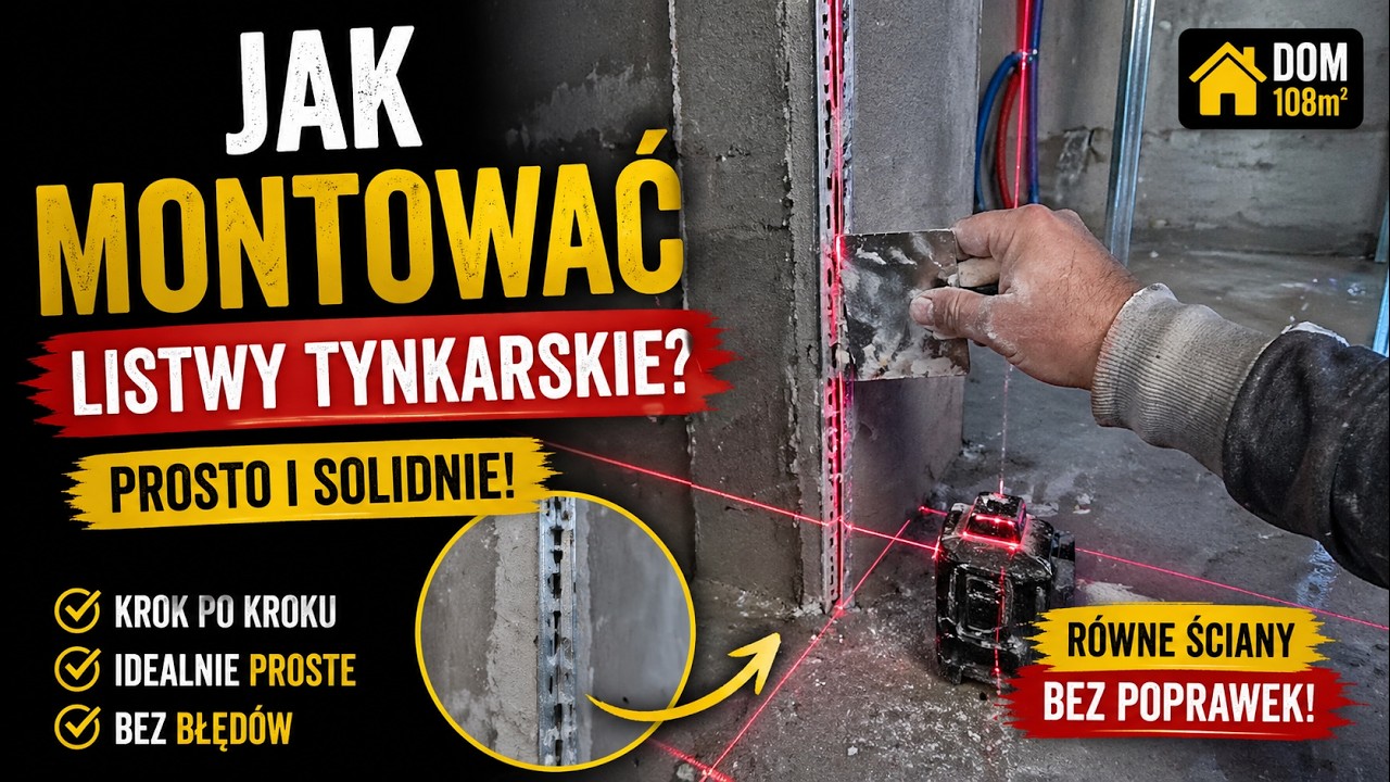🔴EP.64 Dom za 150 tys . Jak montować listwy tynkarskie. Tynkowanie  na listwach .Jak tynkujemy.
