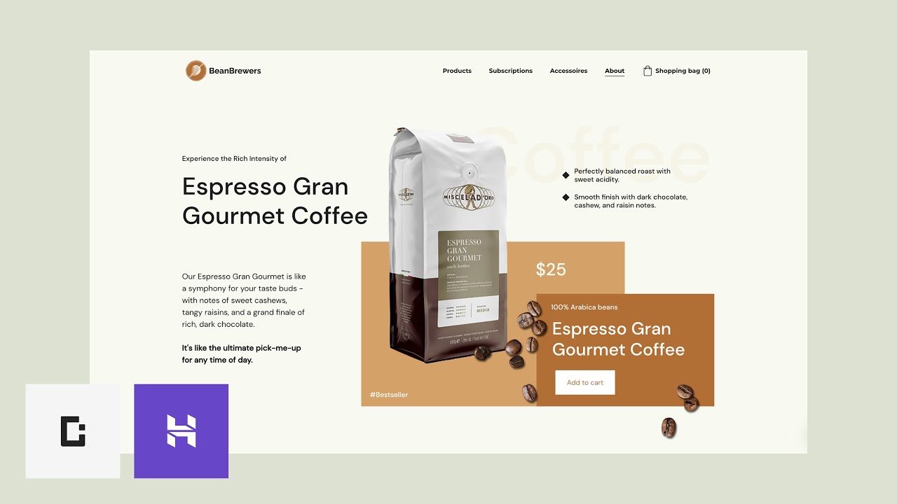 Let's Create a eCommerce Coffee Shop Website Header using Hostinger (Web Hosting & Website builder)
