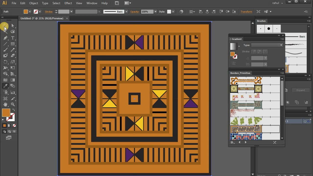 Vector Scarf Design In Color | Vector Geometric Design With Color | Backgroun Make | Illustrator