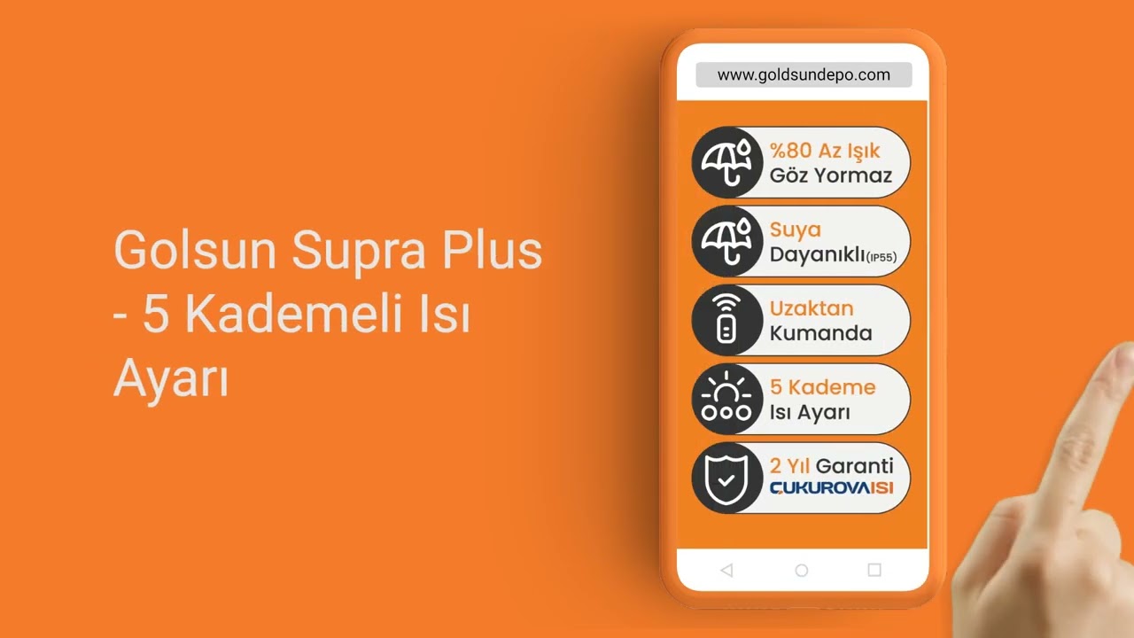 Goldsun Supra Plus Suya Dayanıklı (IP55) %80 Az Işıklı G&ouml;z Yormayan - Peşin Fiyatına 7 Taksit