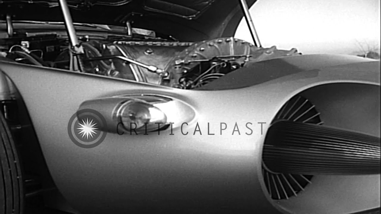 Workers in General Motors Research Labs assemble 1956 Firebird II Gas Turbine Con...HD Stock Footage