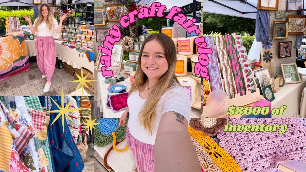 Bringing $8k of Inventory to a Rainy Market | Crochet Market Vlog | Craft Fair Prep & Set-Up