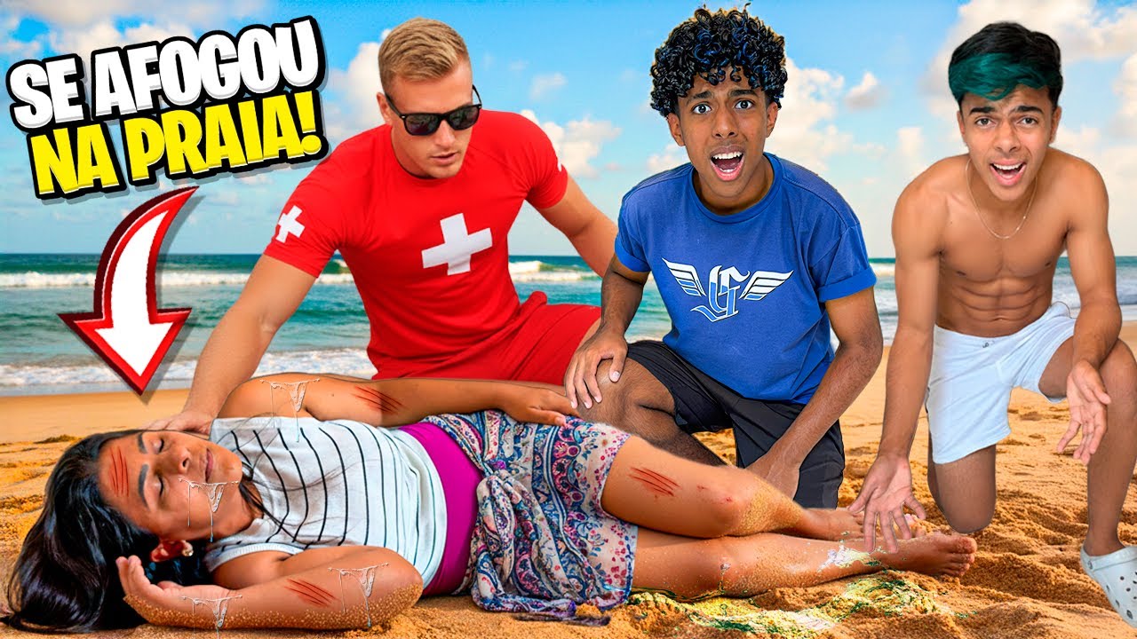 MINHA MÃE SE AFOGOU NA PRAIA! *FIZEMOS O PIOR DESAFIO DE NOSSAS VIDAS😭