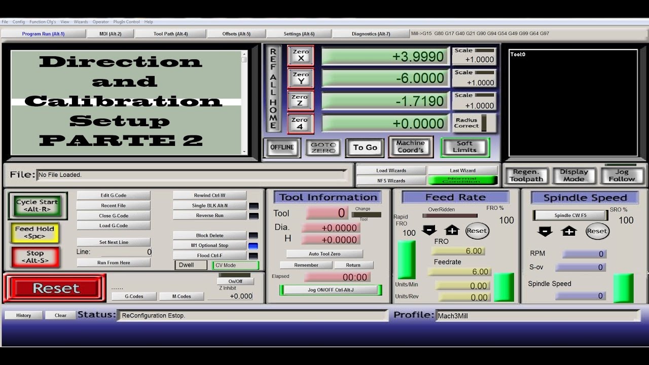 Mach3 Mill -  Configuração de direção e calobração (direction and calibration setup)  Parte 2