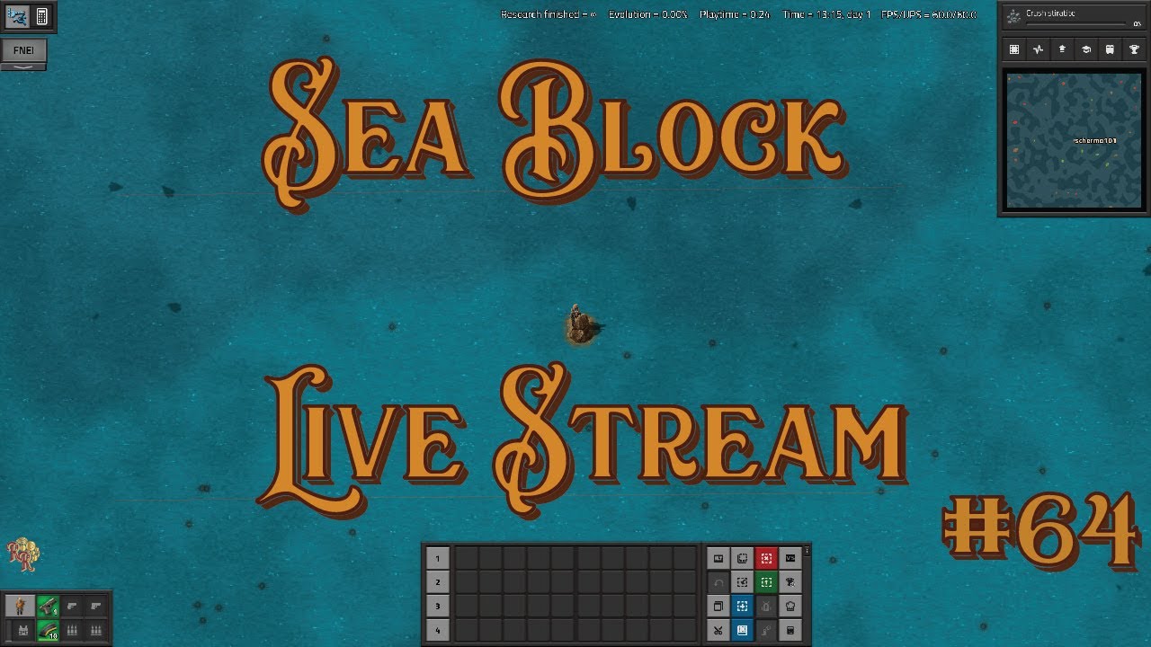 Sea Block Live Stream #-64  Big Cobolt Pt 2 [Modded Factorio]