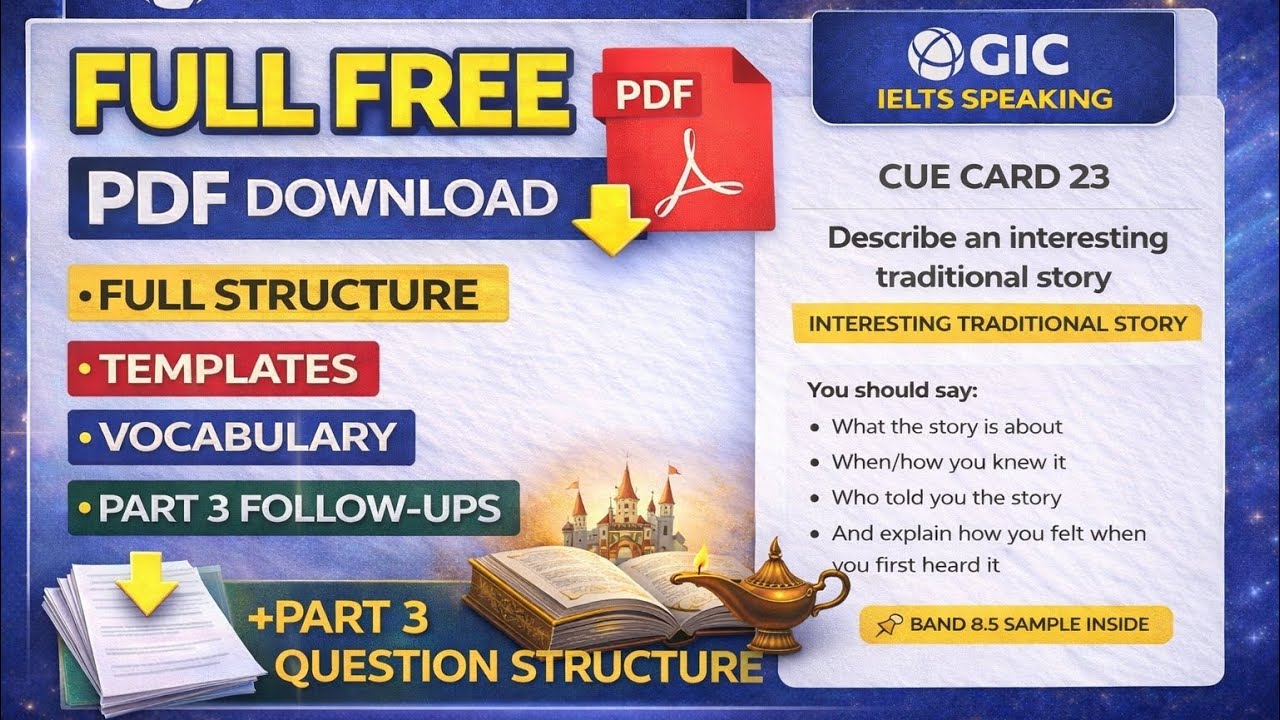 Describe an Interesting Traditional Story | IELTS Speaking Cue Card 23 | Band 8.5Sample Answer   PDF