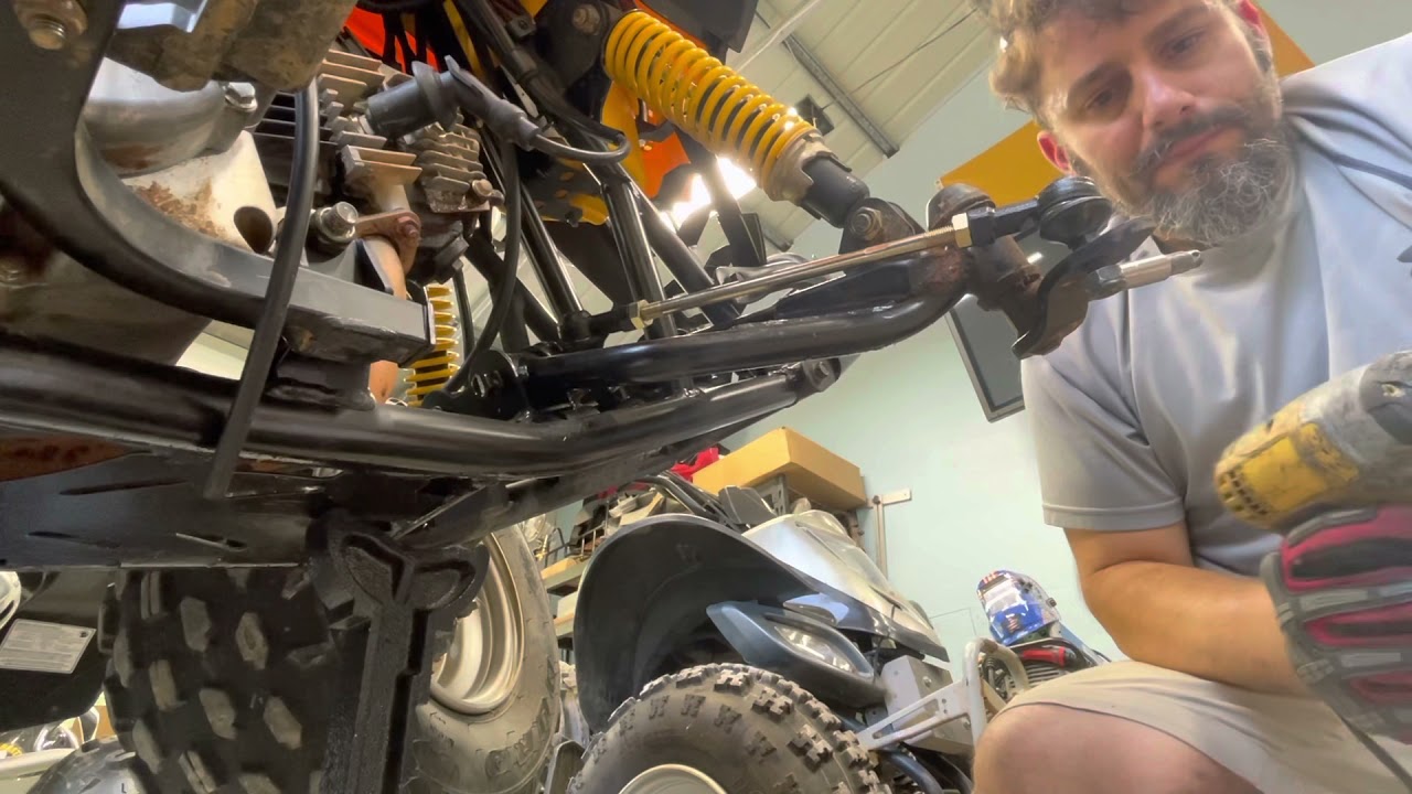 How to replace brake cable and front tie rod on 2010 Can-Am DS70 DIY easy fix Can Am DS 70