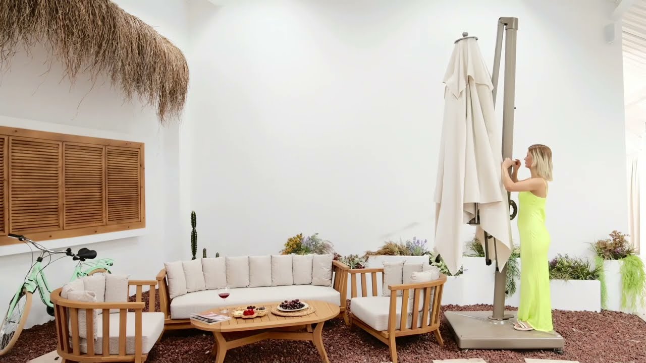 Yandan Gövdeli Büyük Bahçe Şemsiyesi