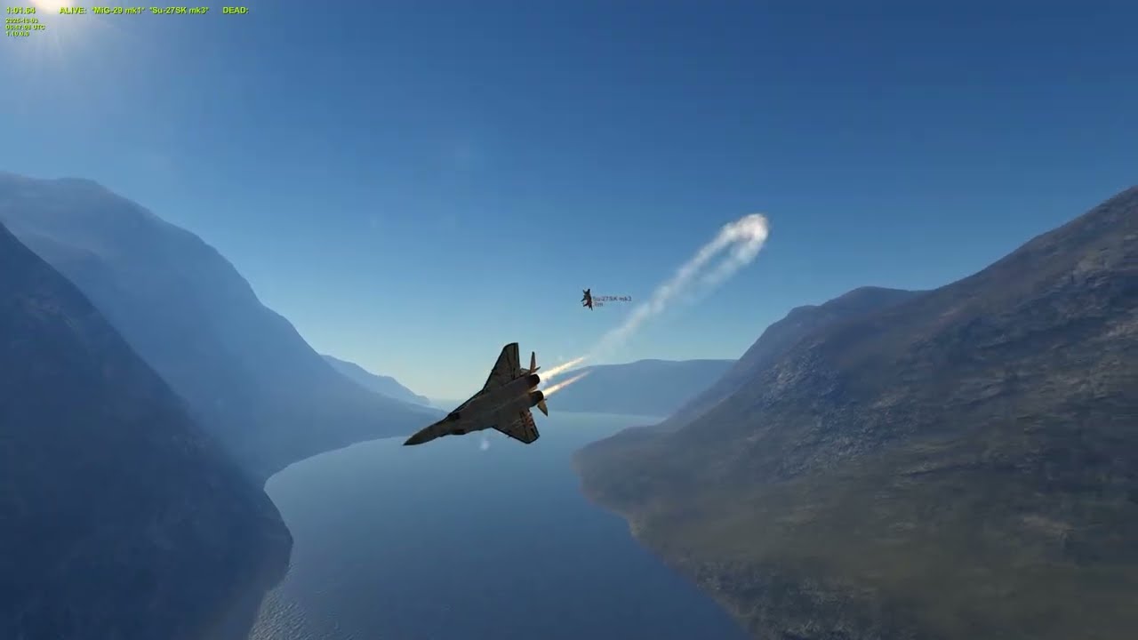 Kerbal Space Program + BD Armory - Su-27 v MiG-29 AI dogfight (kvochur bell @ 2:16)