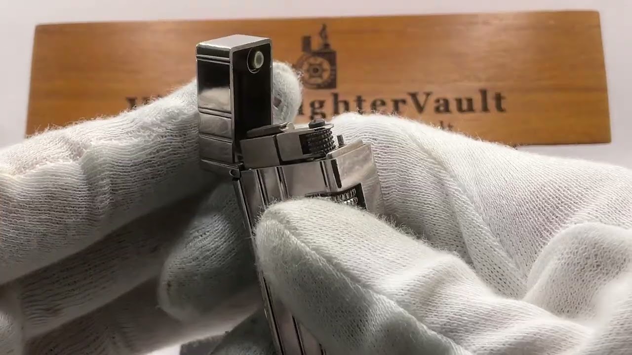 Dunhill Lighter Palladium 4 LINE Pattern _Ultrasonically Cleaned_Working No.331