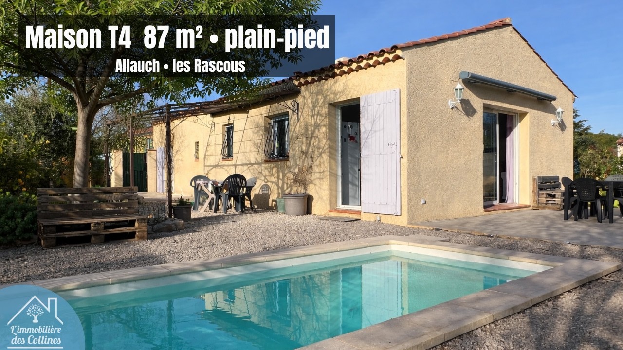 Villa plain-pied 87 m² récente avec piscine – Allauch (Les Rascous)