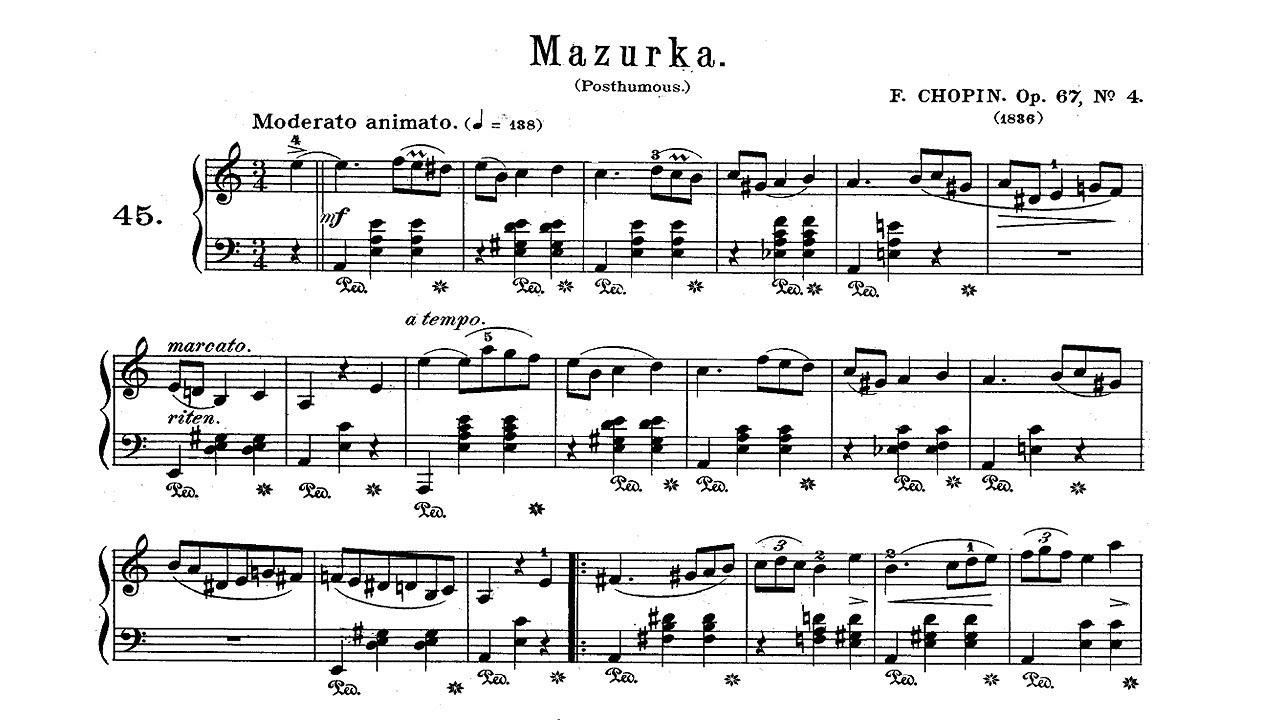 Chopin: Mazurka in A Minor Op. 67 No. 4 - Jan Ekier, 1987