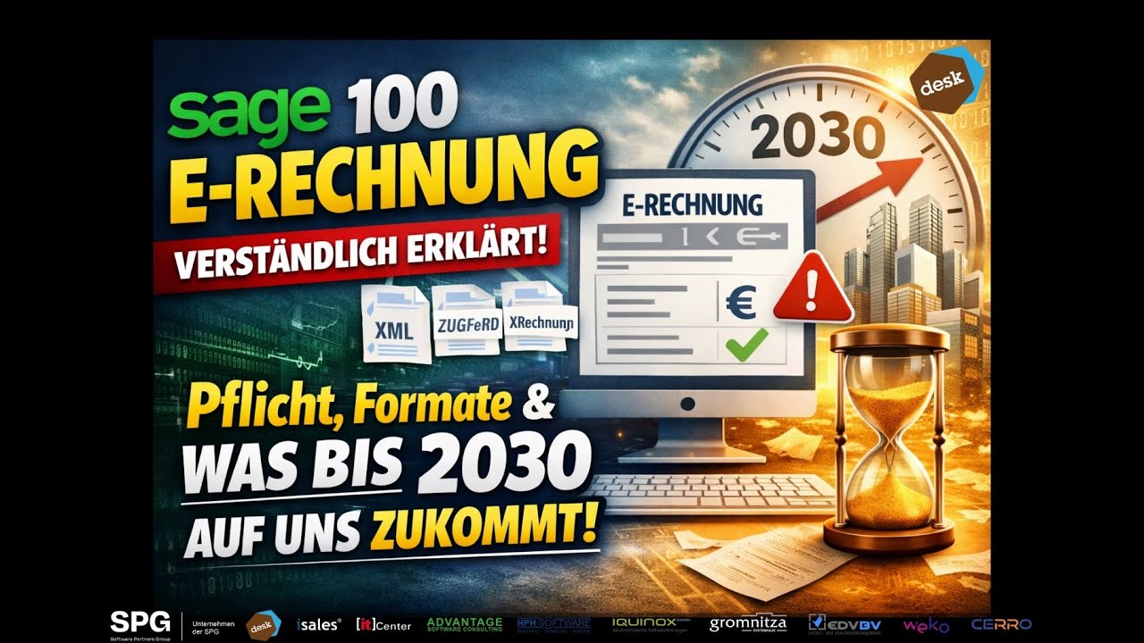Sage 100 E-Rechnung verständlich erklärt: Pflicht, Formate & was bis 2030 auf uns zukommt