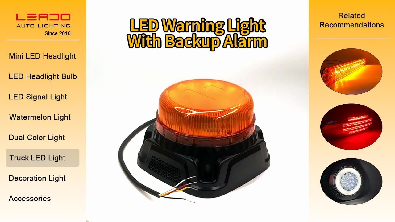 Good Quality LED Strobe Warning Light 12-24V Amber Lens Magnetic Beacon for Vehicle Agriculture Use