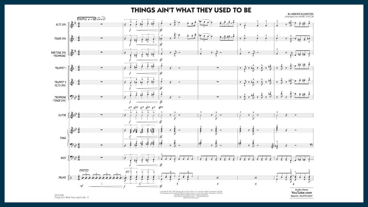 Things Ain't What They Used to Be by Mercer Ellington | Arr. Mark Taylor